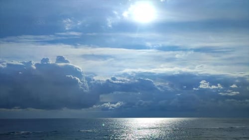Ocean View with Clouds on a Sunny Day