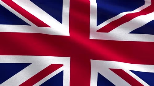 Realistic Waving United Kingdom Flag Background
