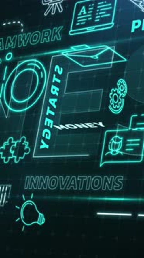 Futuristic Neon Business Technology Animated Background