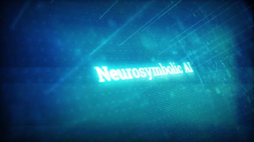 Neurosymbolische KI auf digitalem Bildschirm Nachricht auf dem Computerbildschirm