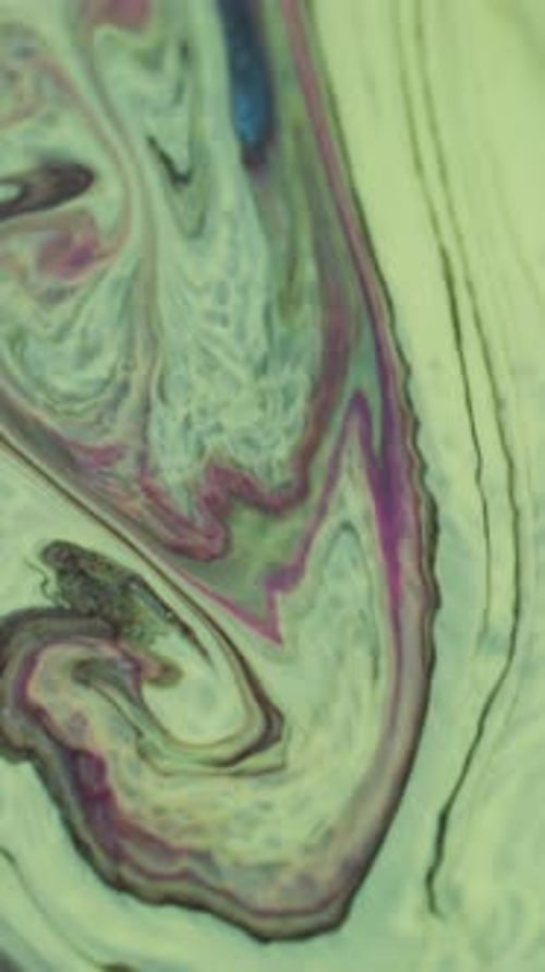 Colorful Acrylic Paint Pouring and Swirling Abstract Art