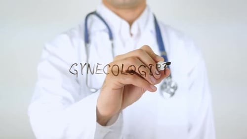 Doctor Writes Gynecologist on Transparent Surface