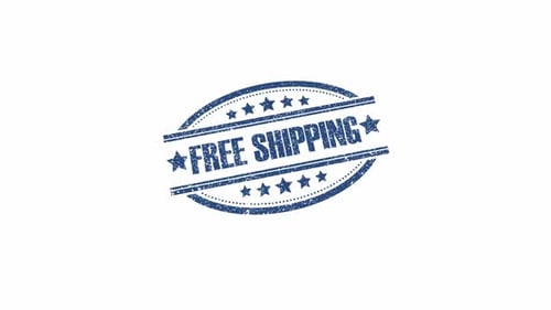 Animated Free Shipping Rubber Stamp Reveal with Grunge Effect