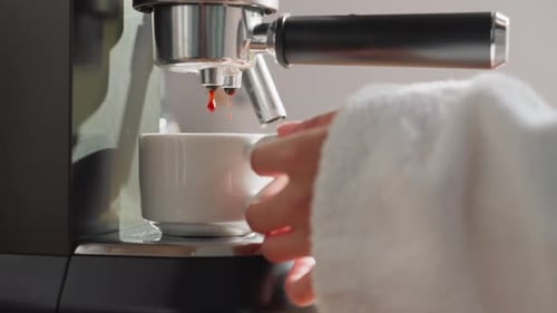 Close Up of Espresso Being Made at Home