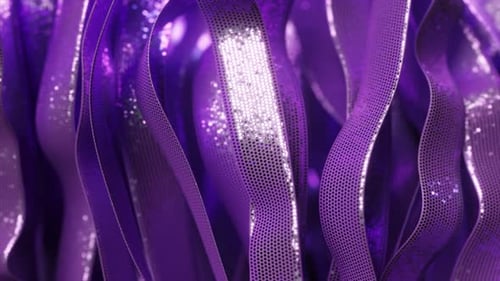 Waving Purple Shimmering Ribbons Abstract Background