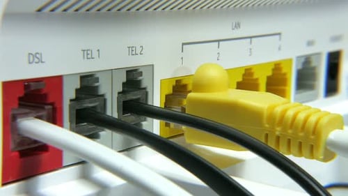 Plugging an Ethernet Cable into a Router