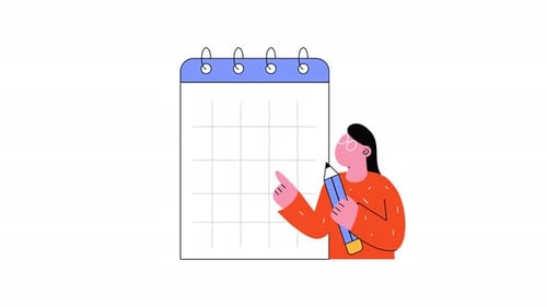 Animated Person Planning Tasks on Digital Calendar