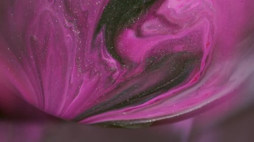 Swirling Pink and Black Abstract Liquid Background