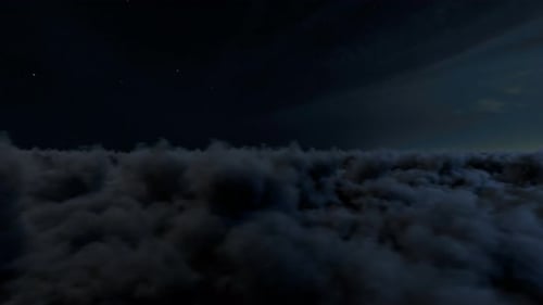Infinite Fly Above The Cinematic Dark Night Clouds Background Seamless Loop V04