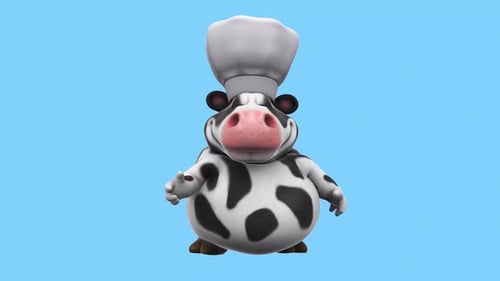 Fun 3D cartoon cow (with alpha channel included)