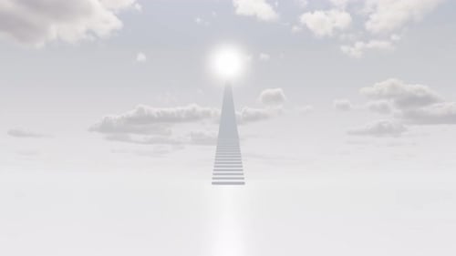 Minimalist Staircase Ascending to Bright Light