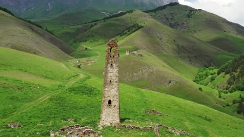 Medieval Tower in Mountains