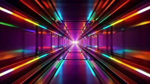 Boucle de tunnel futuriste en néon cyberpunk
