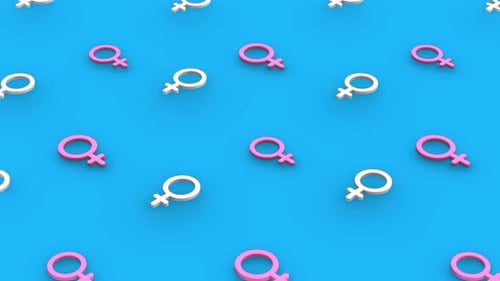Female Symbol isometric pattern looping animation