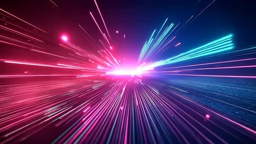 Les lignes de vitesse abstraites explosent dans des couleurs éclatantes. Art numérique dynamique