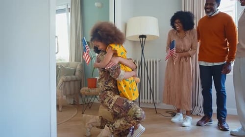 Military Mom Returns Home, Embraces Daughter