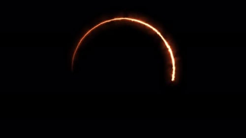 Ring of Fire Animation Isolated on Black Background