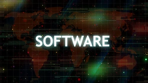 Software text animation with digital background