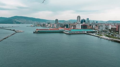 Izmir city aerial view