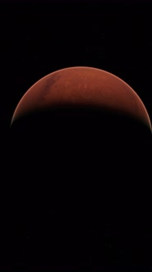 Red Planet Mars in the Starry Sky