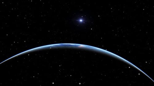 Outside World Space with Star