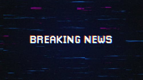 Breaking News Glitch Title for Broadcast Intro