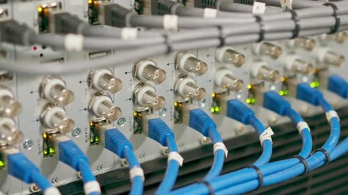 Server Cables Connected to Data Equipment