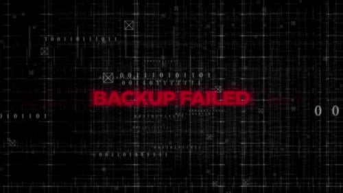 Backup Failed Text Animation On Digital Background