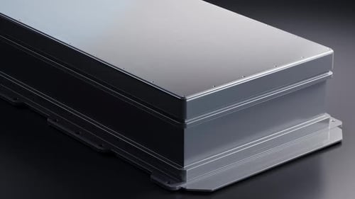 Detailed 3D Render of Electric Vehicle Battery Pack Interior