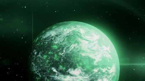 Planète brillante dans l'espace