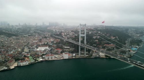 15th of July Martyrs Bridge, panoramic view of the Istanbul and the bridge