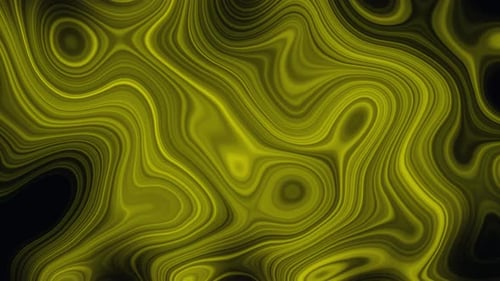 Abstract Yellow Green Fluid Morphing Liquid Shapes Looping Background