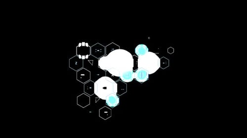 Colleción de interfaces: resumen de la población de elementos en forma de panal con la información en el centro de un día