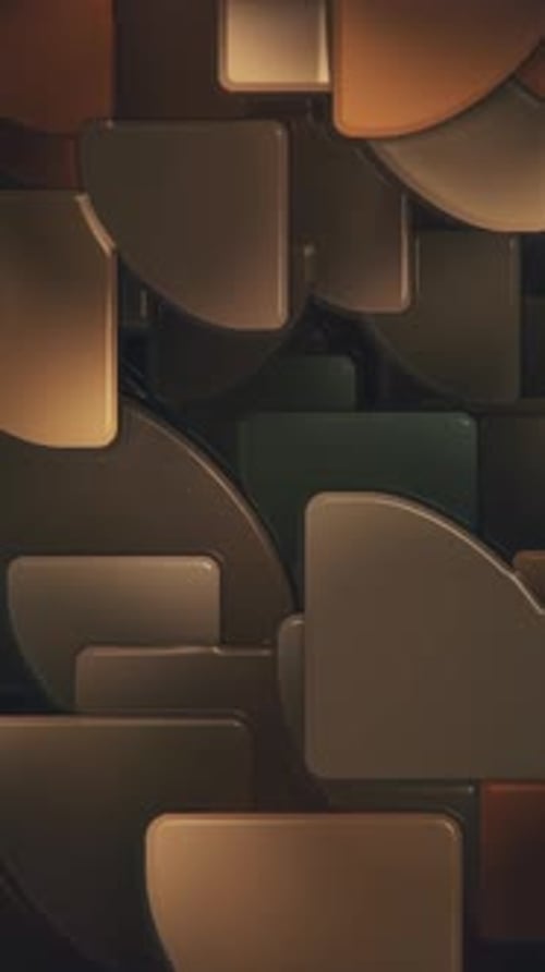 Vertical Video - 1970s Retro Geometric Shapes Abstract Background