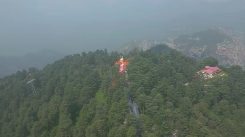 Station Shimla Hill, vue aérienne, route du centre commercial