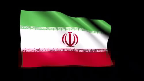Seamless Loop Animation of Iranian Flag Waving