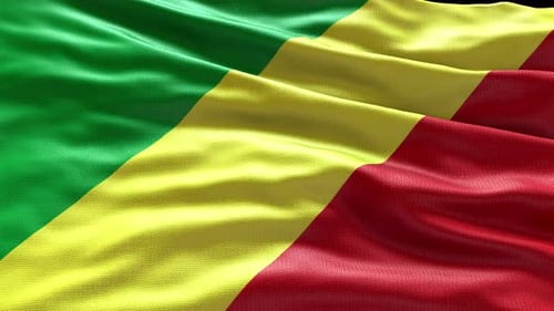 Realistic Waving Flag of the Republic of the Congo