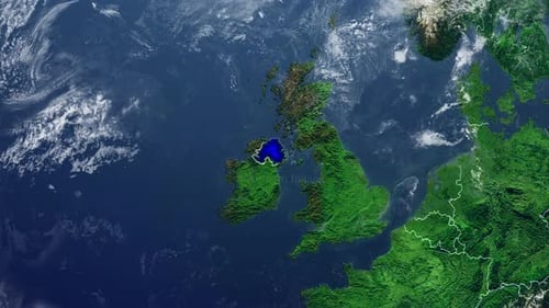 Satellite Map Zoom and Country Highlight Reveal