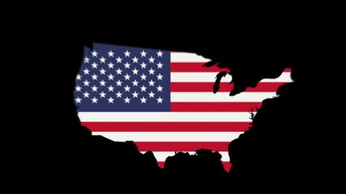 United States Map with American Flag Reveal
