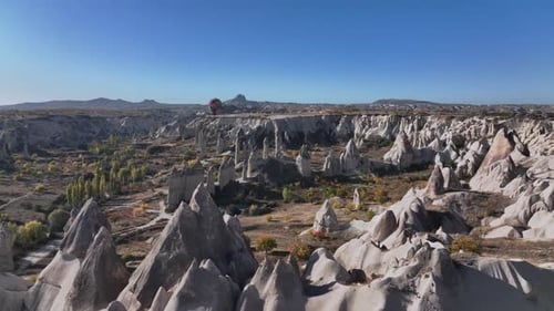 Colorful Lonely Balloon In The Valley Of Love In Cappadocia