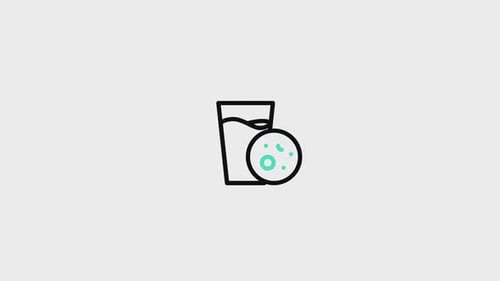 Minimalist Flat Animated Icon: Glass, Microbes, and Cookie