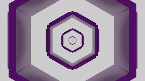 Hypnotic Flight Inside Hexagonal Tunnel of White and Green Stripes