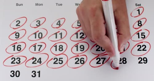 Marked Dates on Calendar Page