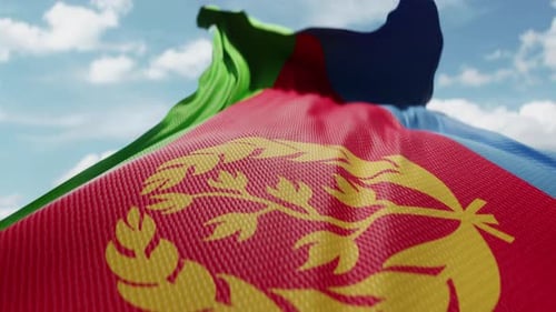 Eritrea National Flag Waving Seamless Loop Animation