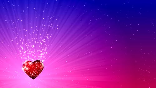 Love Celebration: Glowing Heart with Sparkling Particles