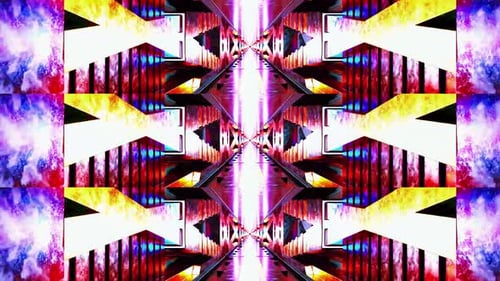 Vibrant Abstract Geometric Kaleidoscopic Tunnel Loop Background