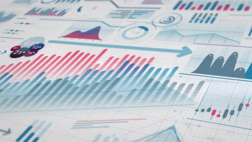 The Movement of a Stream of Diverse Animated Charts in Closeup
