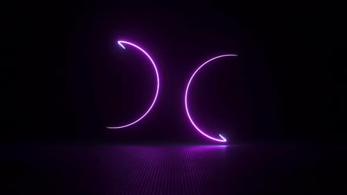 3d Abstract Neon Background Glowing Line Pink Blue Moving