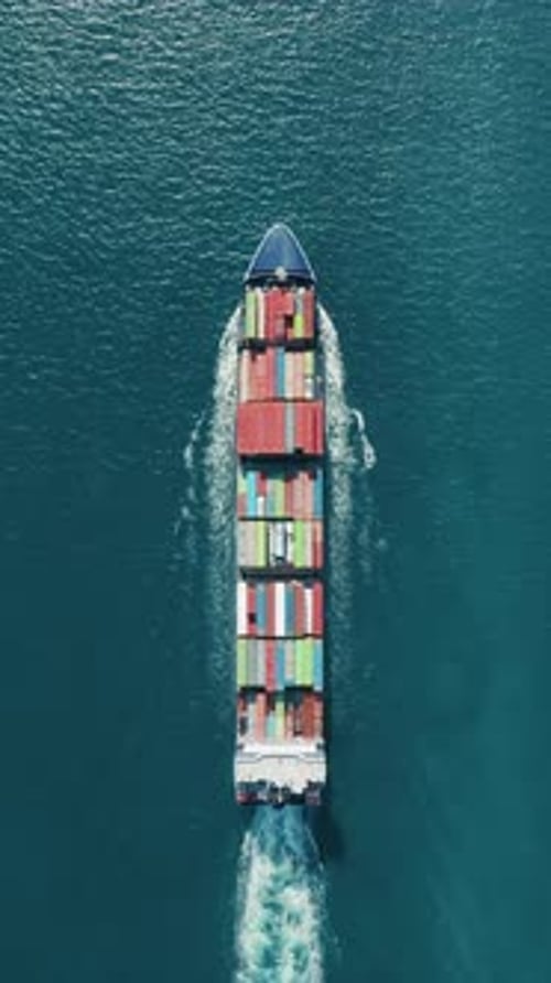 Container Ship on the Sea Reflecting Global Trade and Commerce in the Maritime Industry
