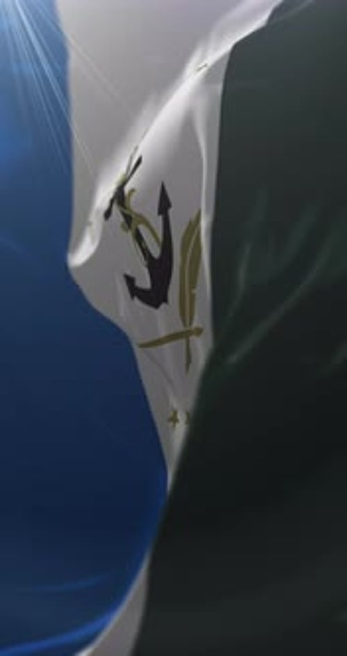 Rhode Island State Flag Waving Vertical Video Loop